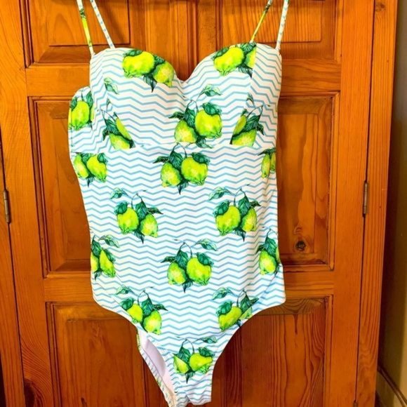 Cupshe Swimsuit Padded Baby Blue Green One Piece Size Small - Picture 2 of 4